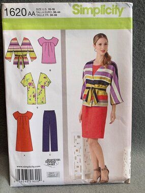 Simplicity Misses Dress Shirt Pant Sewing Pattern Size 10 12 14 16 18 20 Uncut